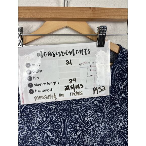 Chicos Medallion Button Back Women’s Tunic Dress Size 2/Size Medium Blue Boho - Picture 9 of 9